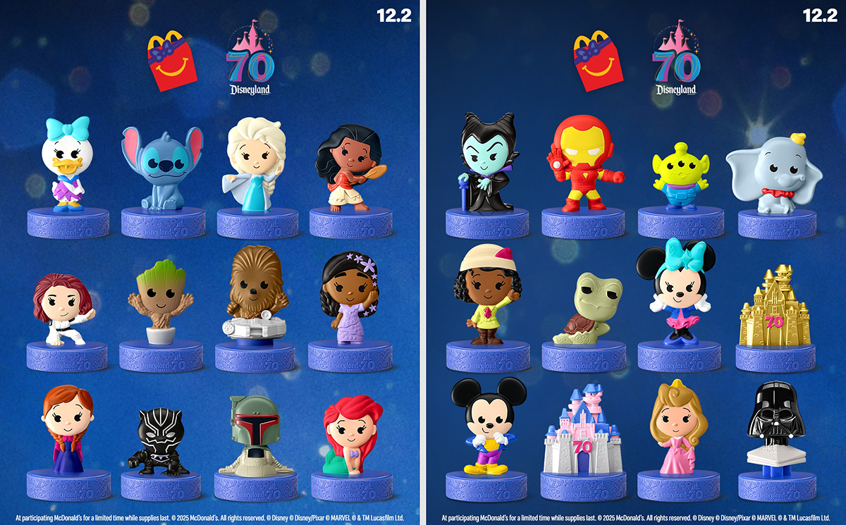 맥도날드, 디즈니랜드 70주년 맞아 해피밀 장난감 70종 한정 출시
