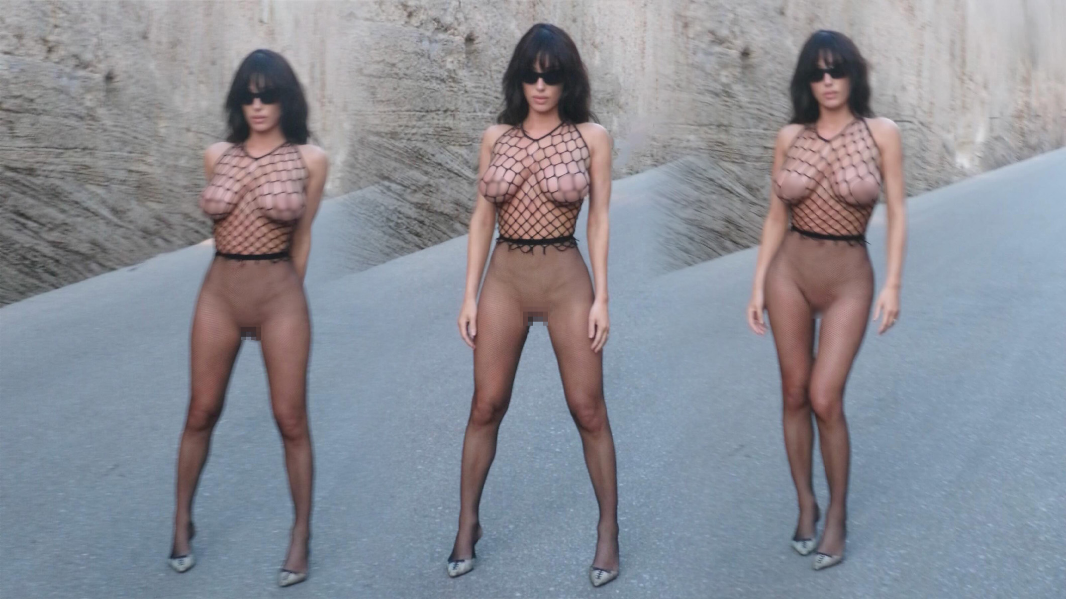 비앙카 센소리 또 파격 노출…시스루+망사 패션