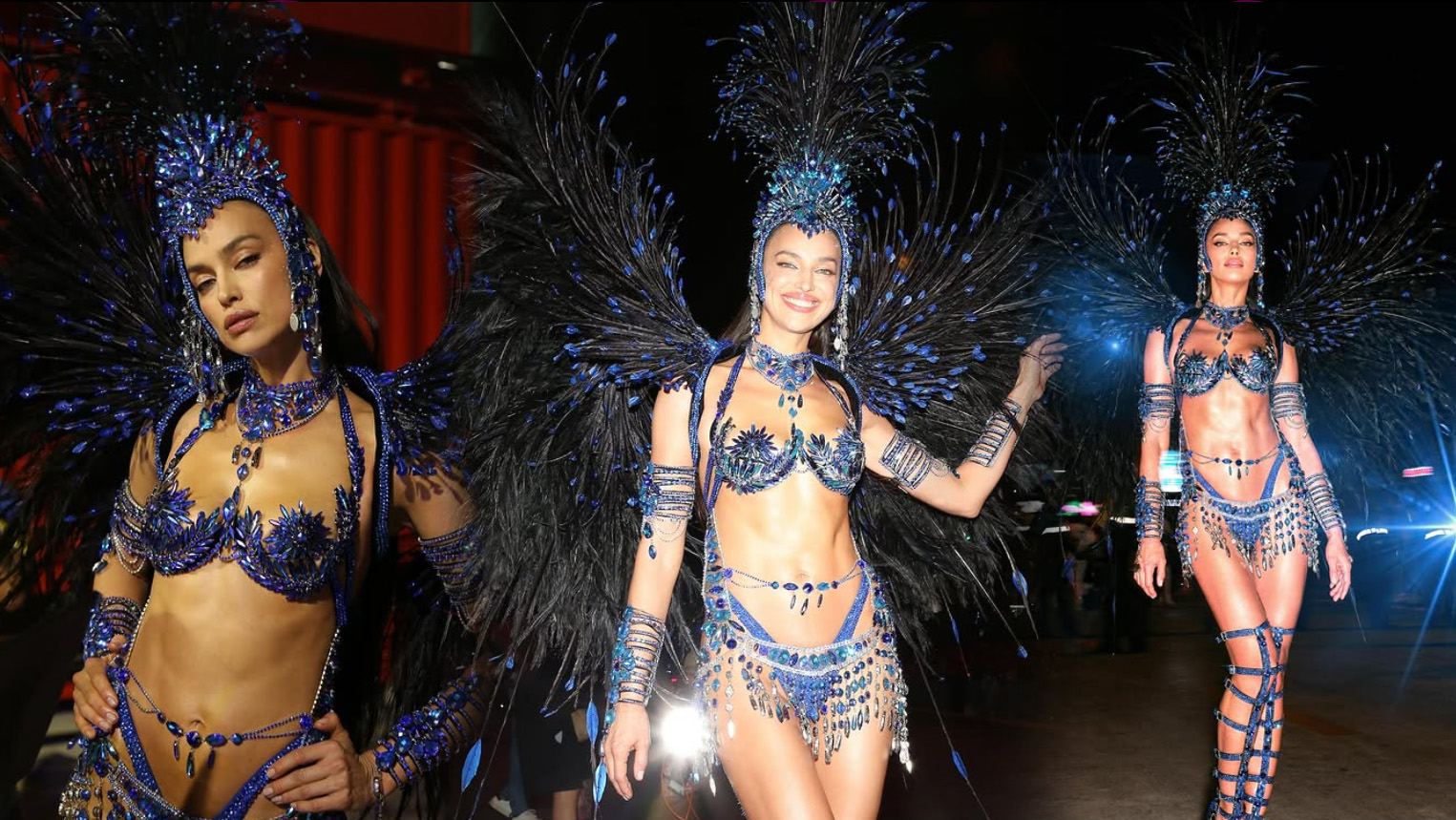 톱모델 이리나 샤크, 브라질 삼바 축제서 화려한 의상 선봬