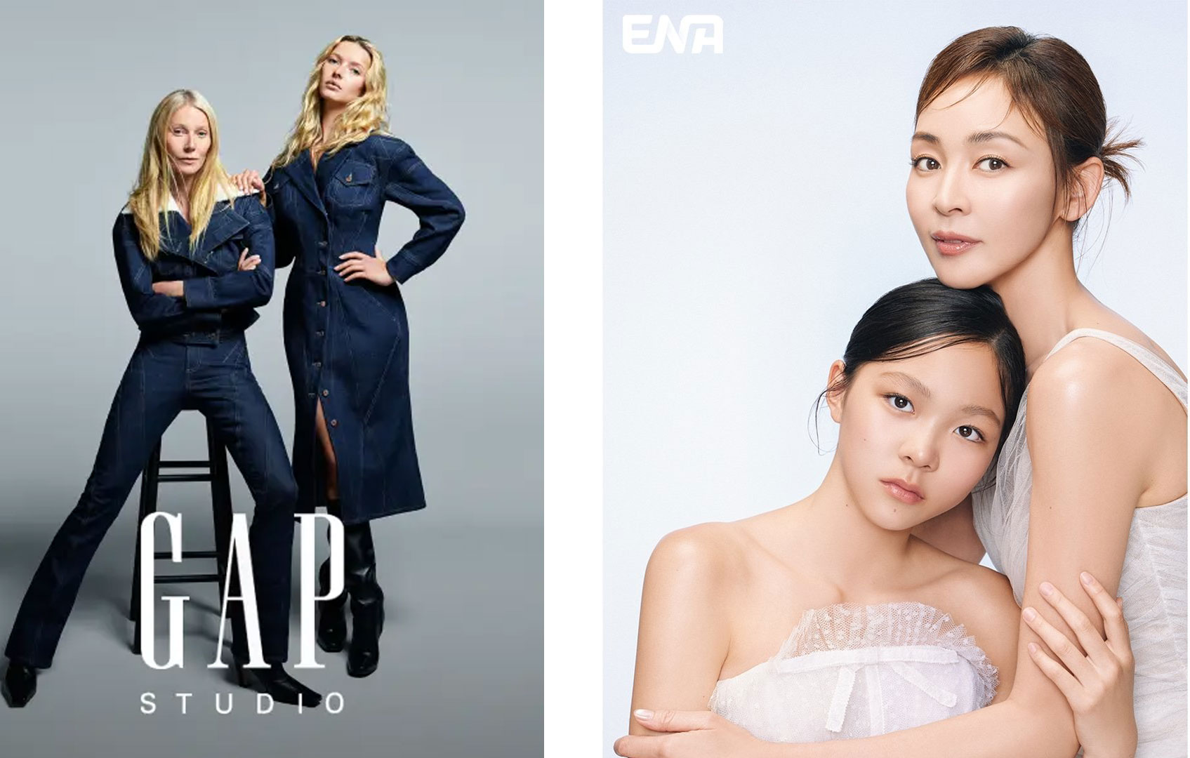 “쌍둥이 같은 모녀”…기네스 팰트로·애플 마틴 갭 화보, 야노 시호·추사랑 재조명